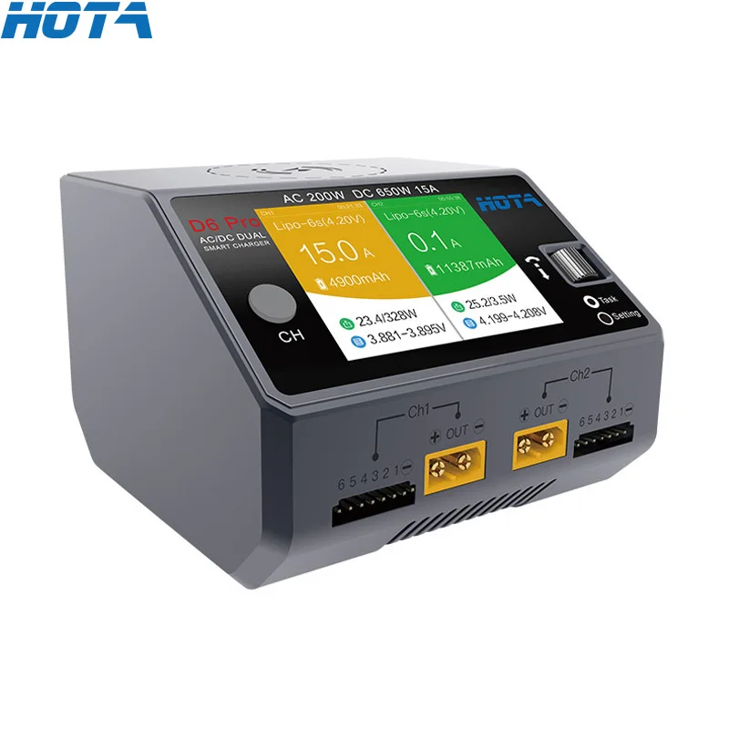 HOTA D6 Pro AC 200w DC 2x325w  - Hota D6 Pro Dual Lipo Charger บทวิจารณ์และราคา