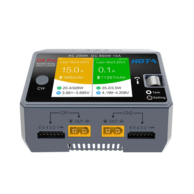 HOTA D6 Pro AC 200w DC 2x325w  - Hota D6 Pro Dual Lipo Charger บทวิจารณ์และราคา